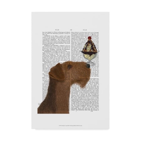 Fab Funky 'Airedale Ice Cream Text' Canvas Art,22x32